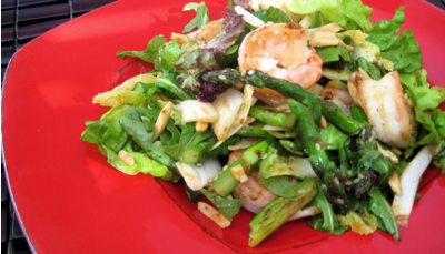 Warm Stir-Fried Shrimp and Asparagus Salad