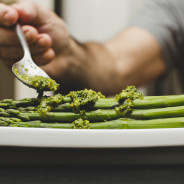 Asparagus with Orange and Pine Nut Dressing