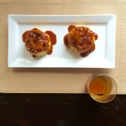 Bourbon-Soaked-Raisin Bread Puddings with Built-In Caramel Sauce